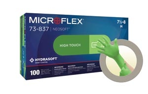 ANSELL MICROFLEX NEOSOFT NEOPRENE EXAM GLOVE, 73837080