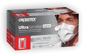 Ultra Sensitive FogFree Earloop Masks w/Secure Fit L3 White 40Bx
