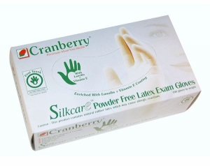 Cranberry Silkcare PF Latex Gloves (S) 100Bx