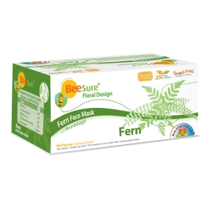 BeeSure Fern Floral Design Face Mask Level 3 50Bx