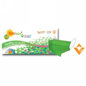 BeeSure Vibe Face Masks Dazzling Green Level 3 50Bx