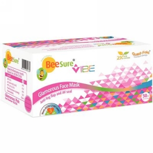 BeeSure Vibe Face Mask Glamorous Pink Level 3 50Bx
