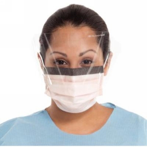 Tecnol Fluidshield Fog Free Procedure Mask w/ Splashguard Level 3 Orange 25Pk