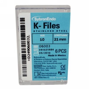 Kerr Endo K-Files SS 21mm #10 6Bx Kerr Endo K-Files SS 21mm #10 6Bx