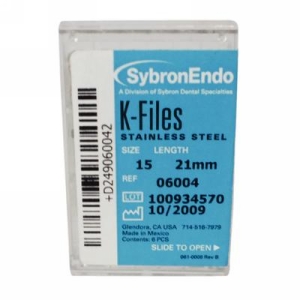 Kerr Endo K-Files SS 21mm #15 6Bx Kerr Endo K-Files SS 21mm #15 6Bx