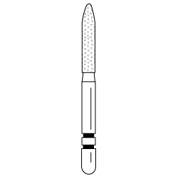 Premier - Two Striper Bevel-end Cylinder Diamonds Friction Grip Burs - 255.8F Fine