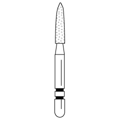 Premier - Two Striper Flame Diamonds Friction Grip Burs - 270.6.5C Coarse