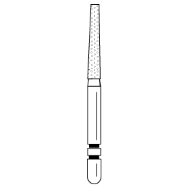 Premier - Two Striper Flat-End Taper Diamonds Friction Grip Burs - 723.8F Fine