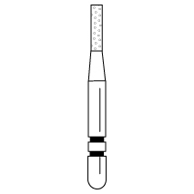 Premier - Two Striper Flat-End Cylinder Diamonds Friction Grip Burs - 513.4C Coarse