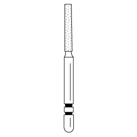 Premier - Two Striper Flat-End Cylinder Diamonds Friction Grip Burs - 515.8C Coarse