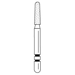 Premier - Two Striper Round-end Taper Diamonds Friction Grip Burs - 782.6F Fine
