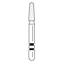 Premier - Two Striper Round-end Taper Diamonds Friction Grip Burs - 770.5C Coarse