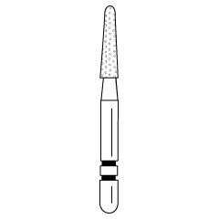 Premier - Two Striper Round-end Taper Diamonds Friction Grip Burs - 799.6F Fine