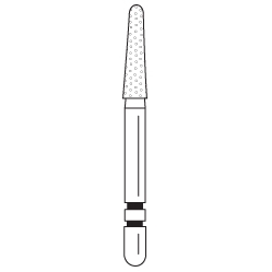 Premier - Two Striper Long Shank Round-End Taper Diamonds Friction Grip Burs - L767.7C