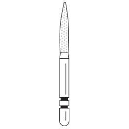Premier - Two Striper Long Shank Flame Diamonds Friction Grip Burs - L265.8F
