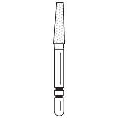Premier - Two Striper Long Shank Flat-End Taper Diamonds Friction Grip Burs - L701.7C