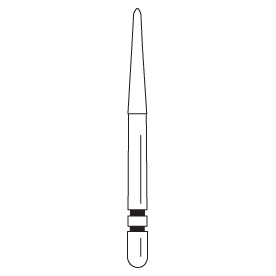 Premier - Two Striper Round-end Taper Diamonds Friction Grip Burs - 257 MF3