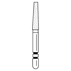 Premier - Two Striper Taper Diamond Friction Grip Burs - Short Cut Short Shank 703.8C KR S