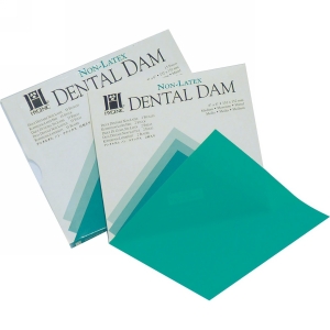 Hygenic Non-Latex Dental Dam 6'' x 6'' Medium Green 75Bx