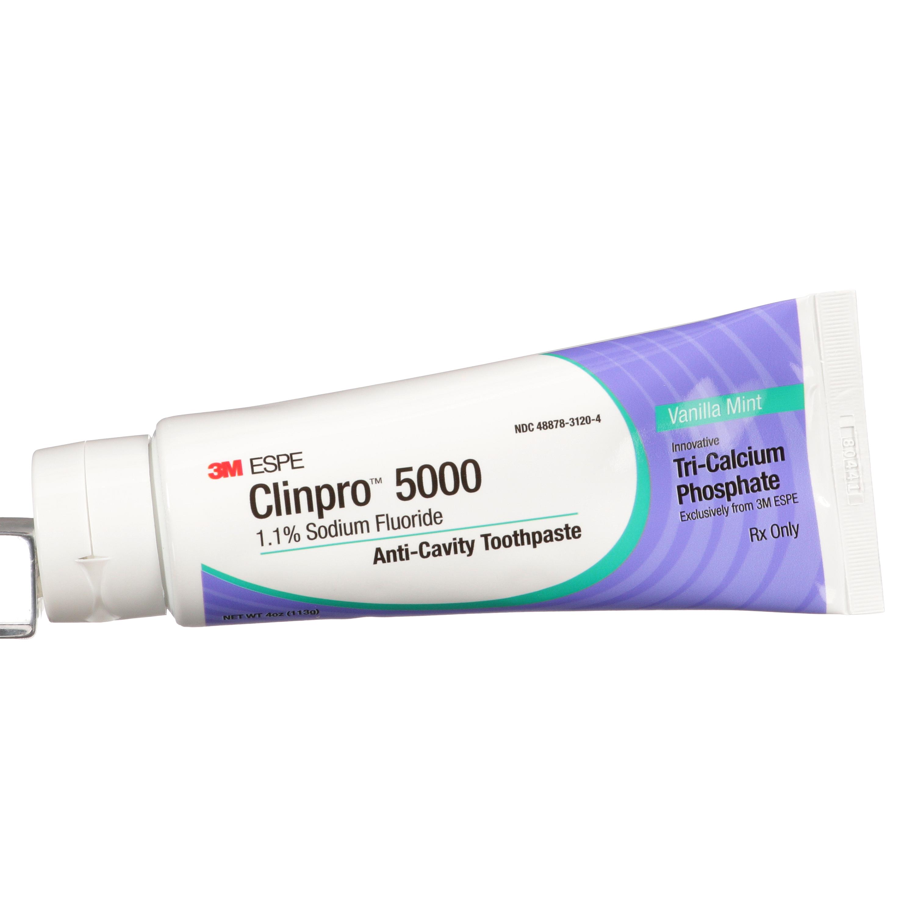Clinpro 5000 Toothpaste 1.1% NaF Dentifrice VanillaMint 4oz Tube Ea