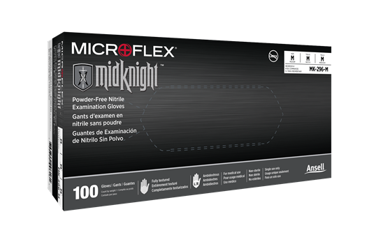 ANSELL MICROFLEX MIDNIGHT TOUCH NITRILE EXAM GLOVES, 93732060