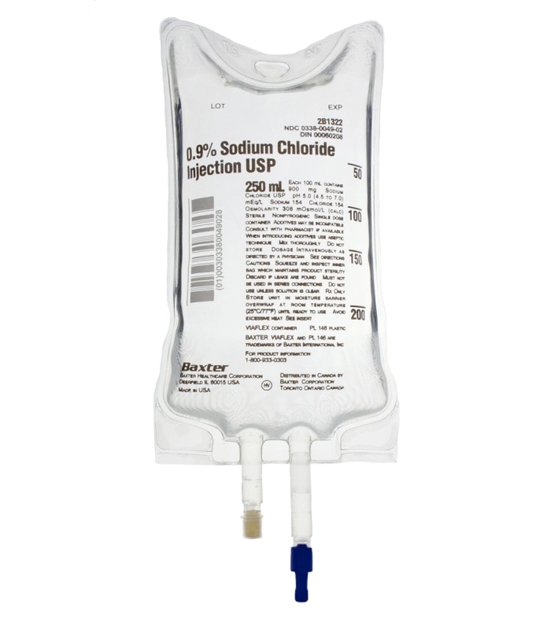 Sodium Chloride Injection 0.9% USP 250 ml Viaflex Plastic Container