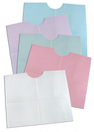 Contour Bib 3-Ply Tissue/ Poly 18" x 22" Blue 400Cs