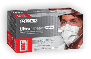 Ultra Sensitive FogFree Earloop Masks w/Secure Fit L3 White 40Bx