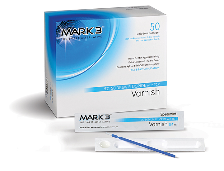 5% Sodium Fluoride Varnish with TCP Spearmint Unidose 50/bx. - MARK3