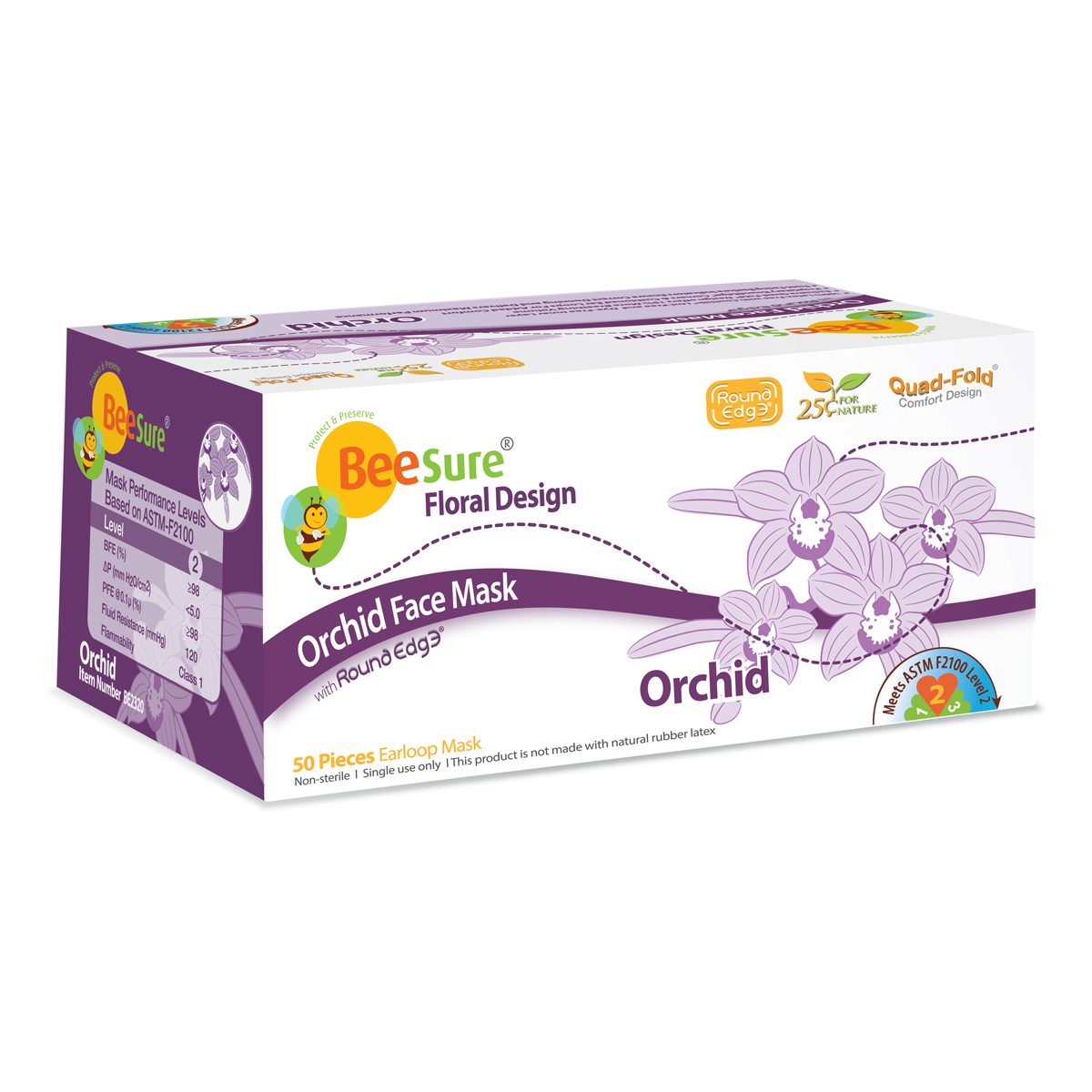 KNK - BeeSure Orchid Floral Design Face Mask