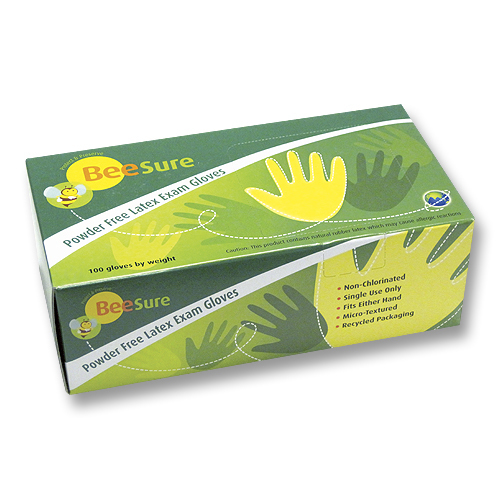 BeeSure PF Latex Gloves (M) 100Bx