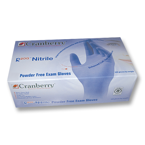 Cranberry R200 Nitrile, Pwd-Free Exam Glove, Blue - M (200), Pro2 Solutions, 3207x10