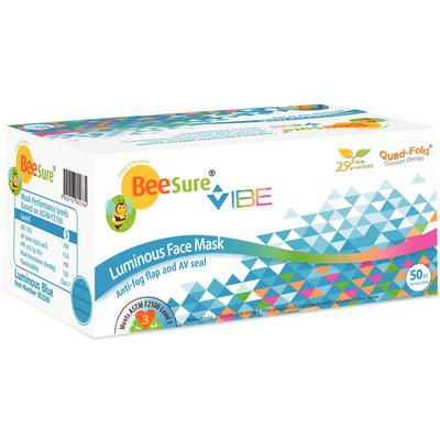 BeeSure Vibe Face Mask Luminous Blue Level 3 50Bx