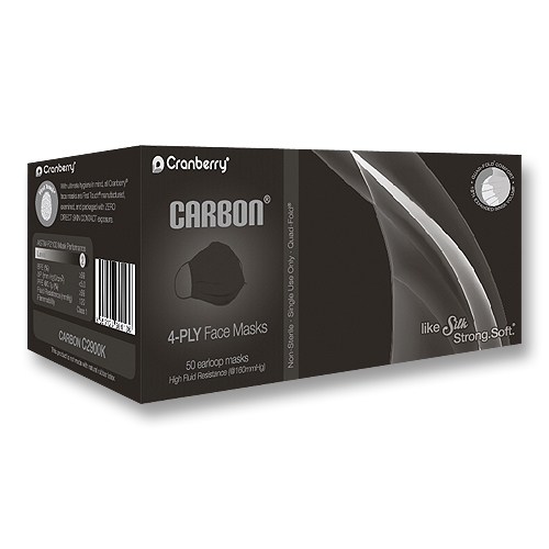 Cranberry Carbon Black Face Mask L3 50Bx