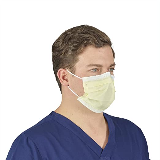 Tecnol Earloop Procedure Mask Yellow 50Pk
