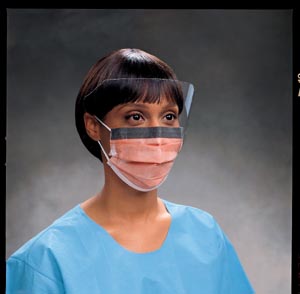 Tecnol Fluidshield Fog Free Procedure Mask w/ Splashguard Level 3 Orange 25Pk