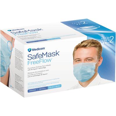 SafeMask FreeFlow Face Mask Level 2 Blue 50Bx