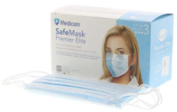 Safe-Mask Premier Elite Earloop Level 3 Blue 50Bx