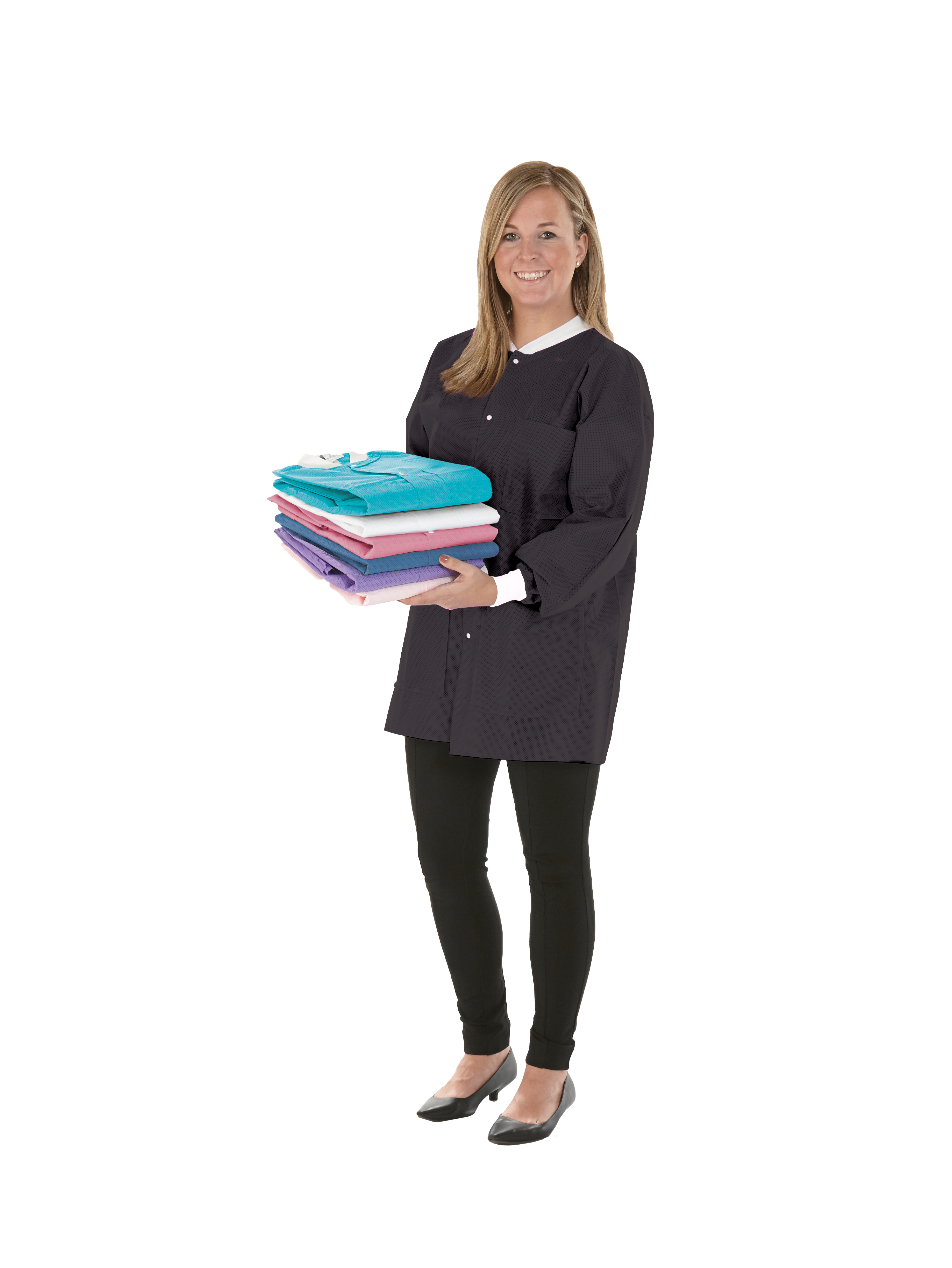 SafeWear Lab Coats Medium Black 12Pk SafeWear Lab Coats Medium Black 12Pk