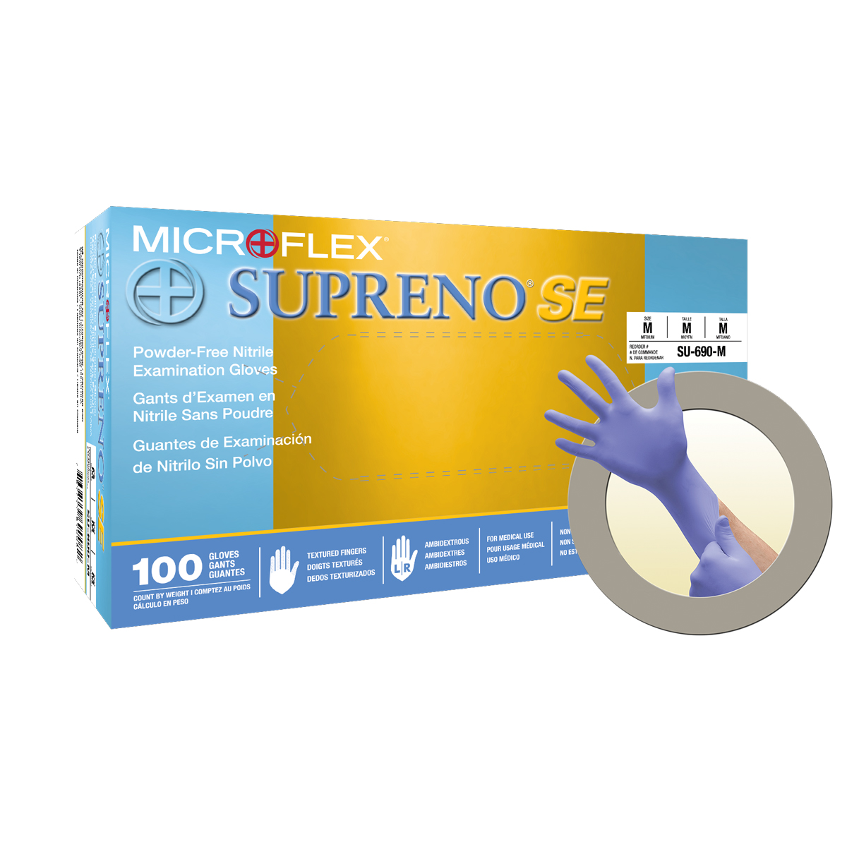MICROFLEX - SUPRENO SE POWDER-FREE NITRILE BLUE EXAM GLOVES - X-Large