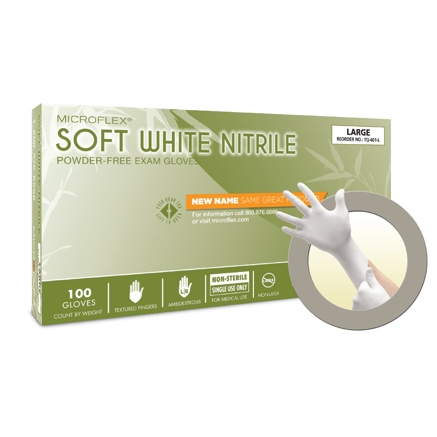 Tranquility PF Nitrile White Gloves Large 100/Bx