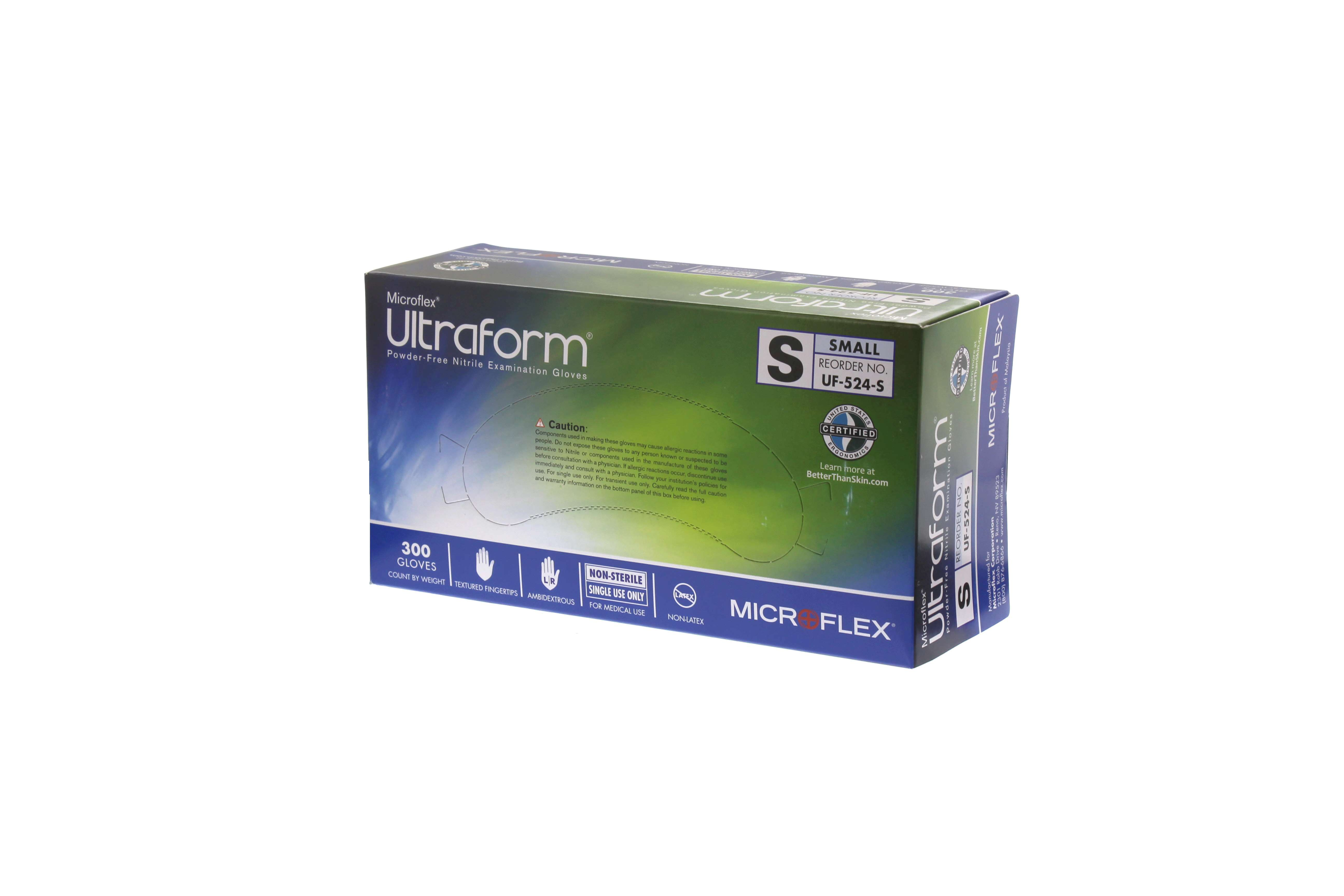 Ultraform PF Nitrile Exam Glove (S) 300Bx