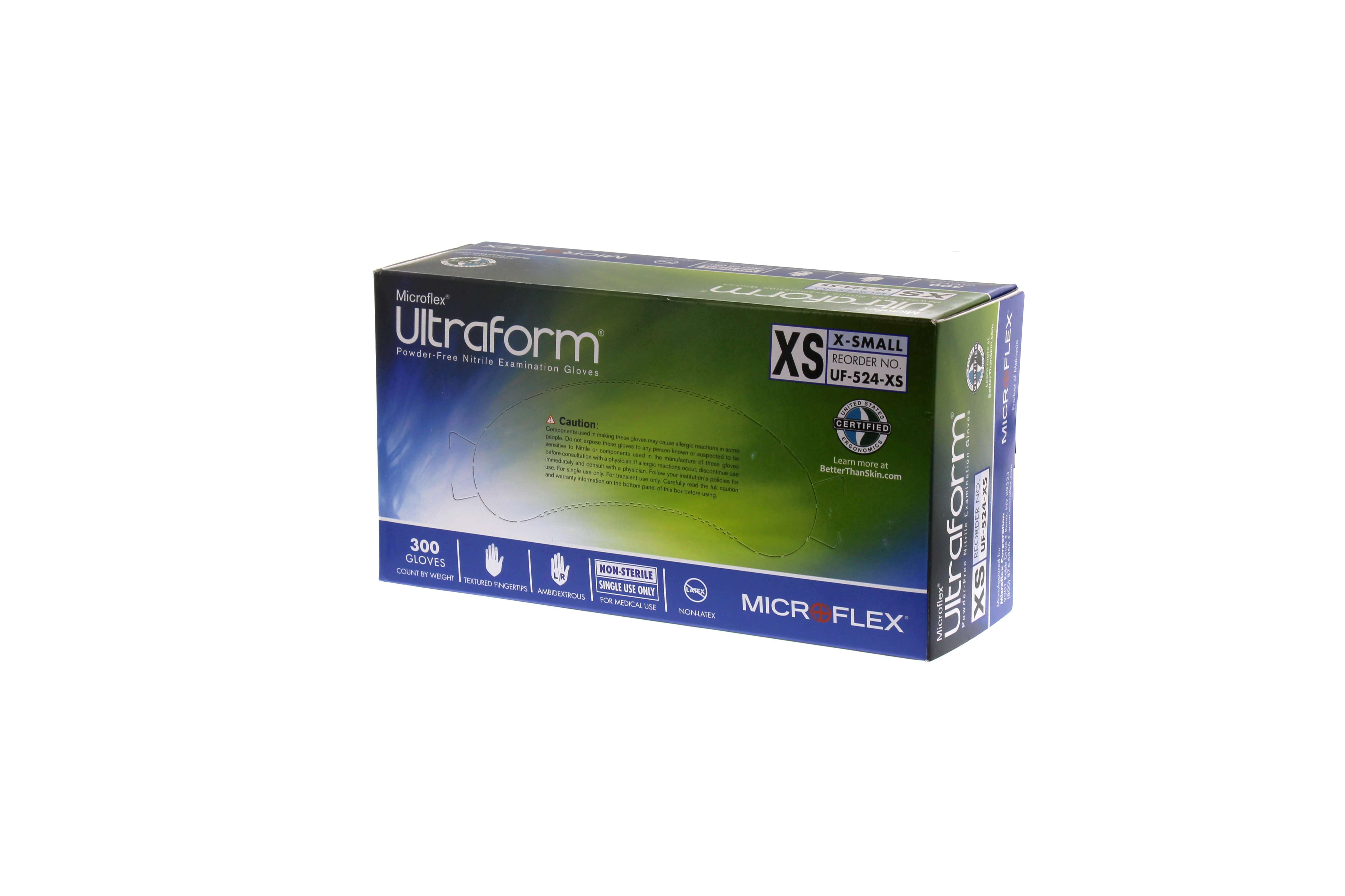 Ultraform PF Nitrile Exam Glove (XS) 300Bx