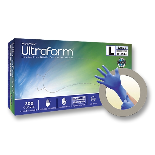 Ultraform PF Nitrile Exam Glove (XS/S) 300Bx