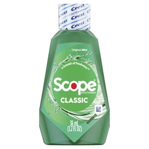 Crest Scope Mouthwash 36ml Bottle Original Mint 48Cs