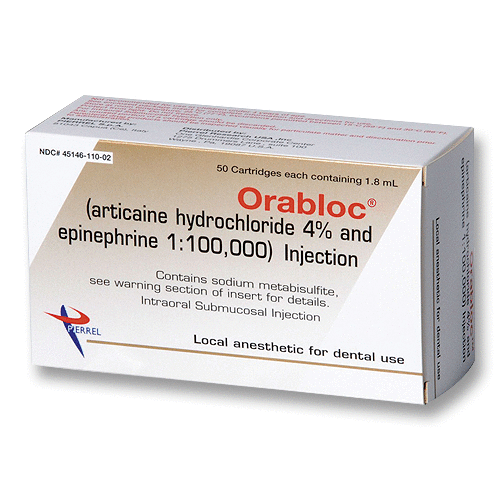 Orabloc 4% Articaine w/Epi 1:100M 50/Bx