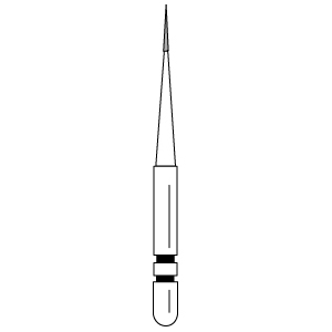 Premier - Two Striper Long Shank-round Diamonds Friction Grip Burs - L120C Coarse
