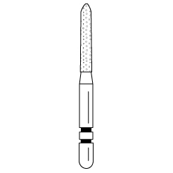 Premier - Two Striper Bevel-end Cylinder Diamonds Friction Grip Burs - 251.8F Fine