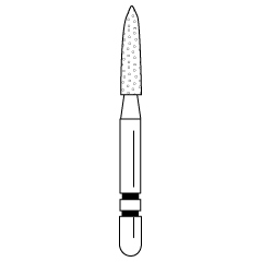 Premier - Two Striper Flame Diamonds Friction Grip Burs - 270.6.5C Coarse