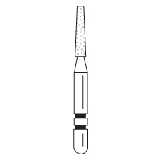 Premier - Two Striper Flat-end Trapper Diamonds Friction Grip Burs - 701.5C Coarse